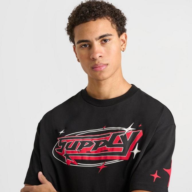 [angle] view of Men's Supply & Demand Slain Graphic T-Shirt in Black/Red/Grey Click to zoom
