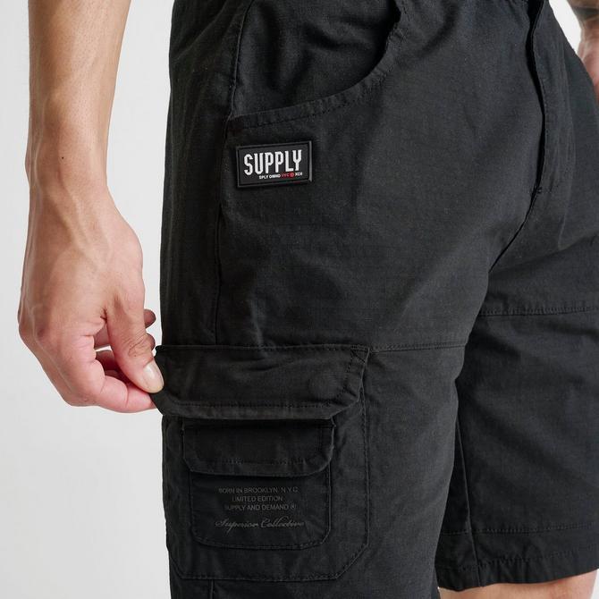 [angle] view of Men's Supply & Demand Gritter v2 Cargo Shorts in Black Click to zoom