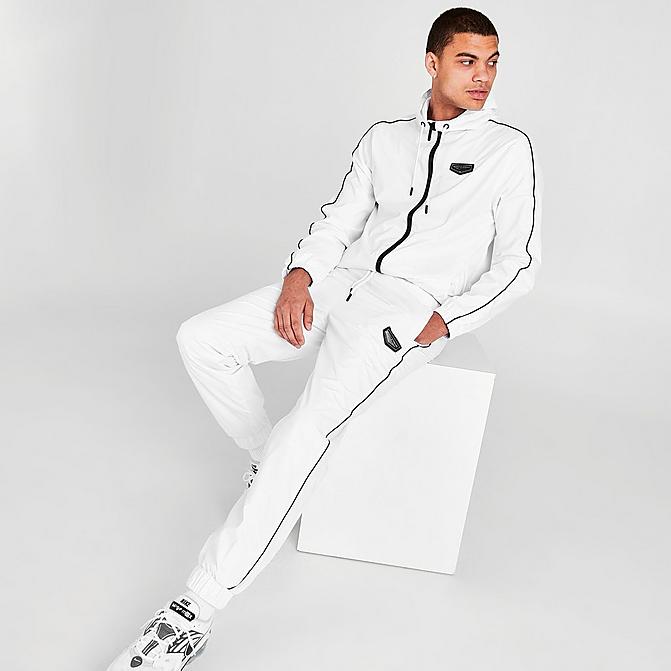 Front view of Men's Supply & Demand Platform Jogger Pants in White Click to zoom