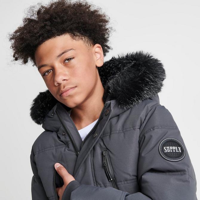 Boys grey parka store coat