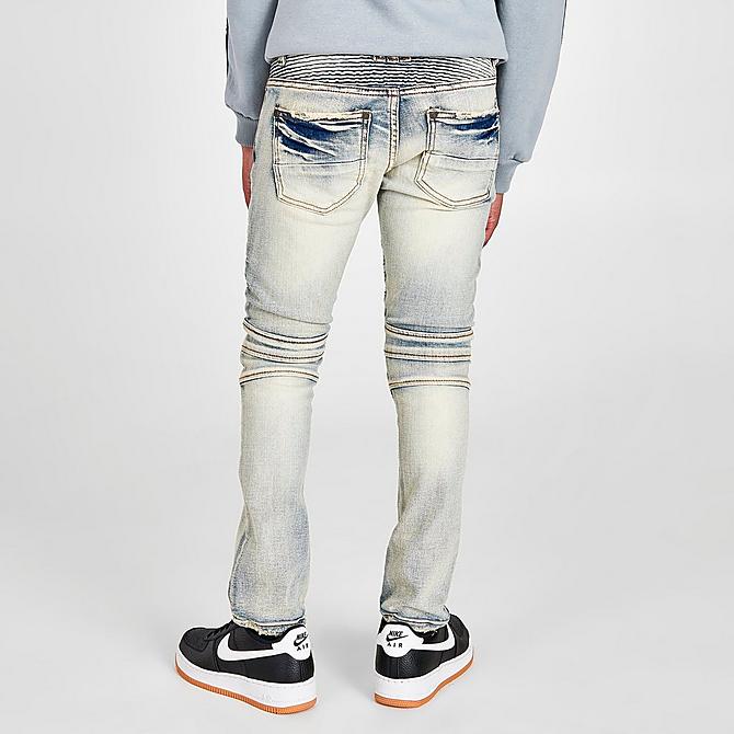 Back Right view of Boys' Supply & Demand Moto Skinny Jeans in Light Wash Click to zoom