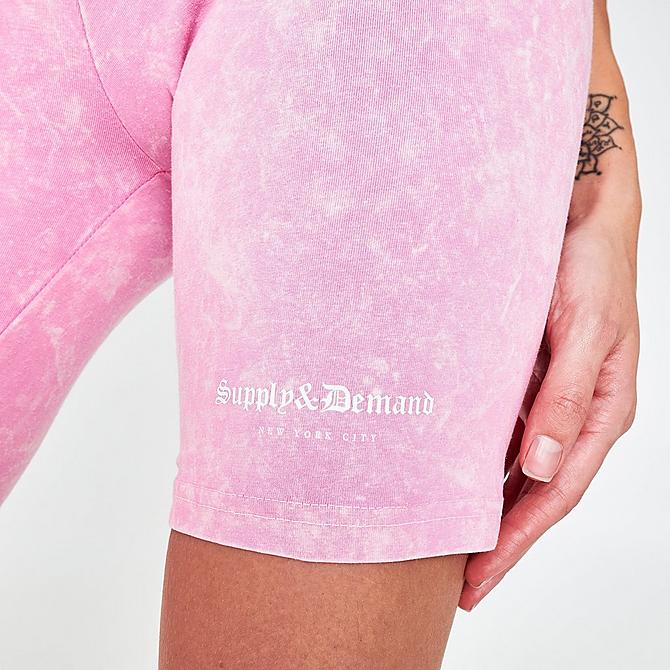 On Model 6 view of Women's Supply & Demand NYC Acid Bike Shorts in Mid Pink Click to zoom