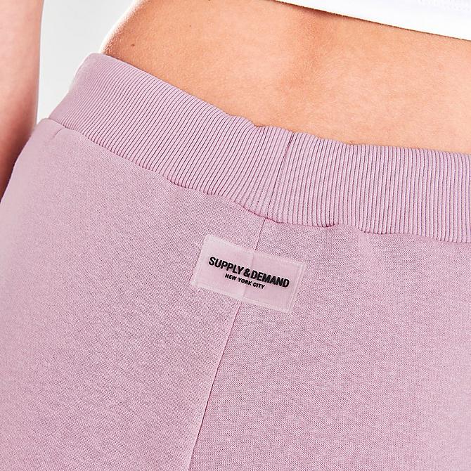 On Model 6 view of Women's Supply & Demand Logo Joggers in Pink Click to zoom