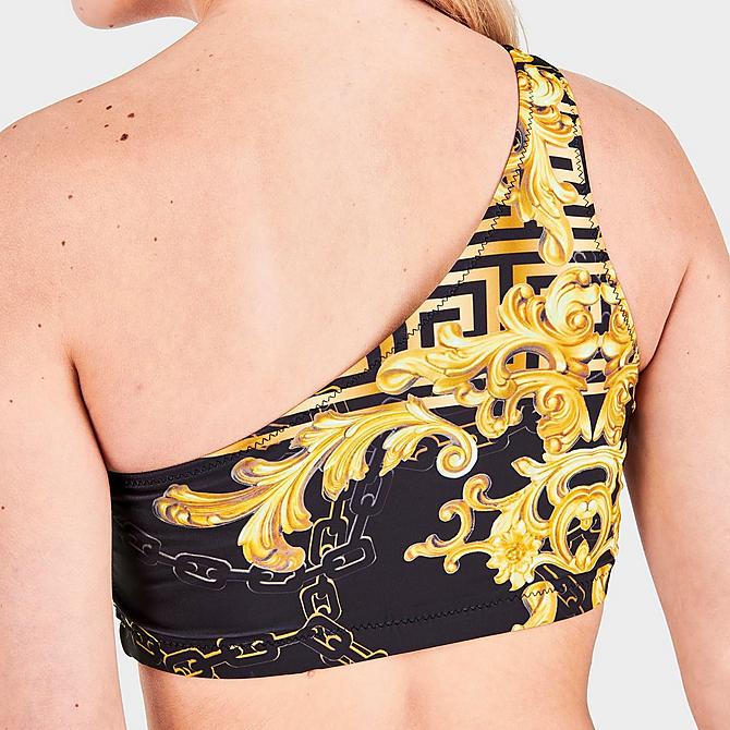 On Model 6 view of Women's Supply & Demand Regal Bikini Top in Black/Gold Click to zoom