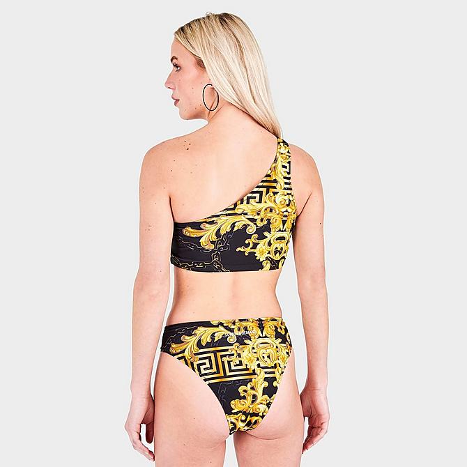 Back Right view of Women's Supply & Demand Regal Bikini Bottoms in Black/Gold Click to zoom