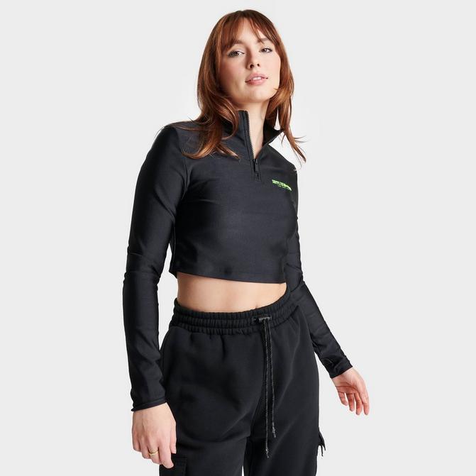 Women s Supply Demand Future Cropped Long Sleeve Quarter Zip Top