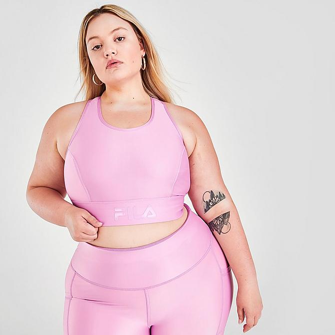 Front view of Women's Fila Uplifting Sports Bra (Plus Size) in Orchid Click to zoom