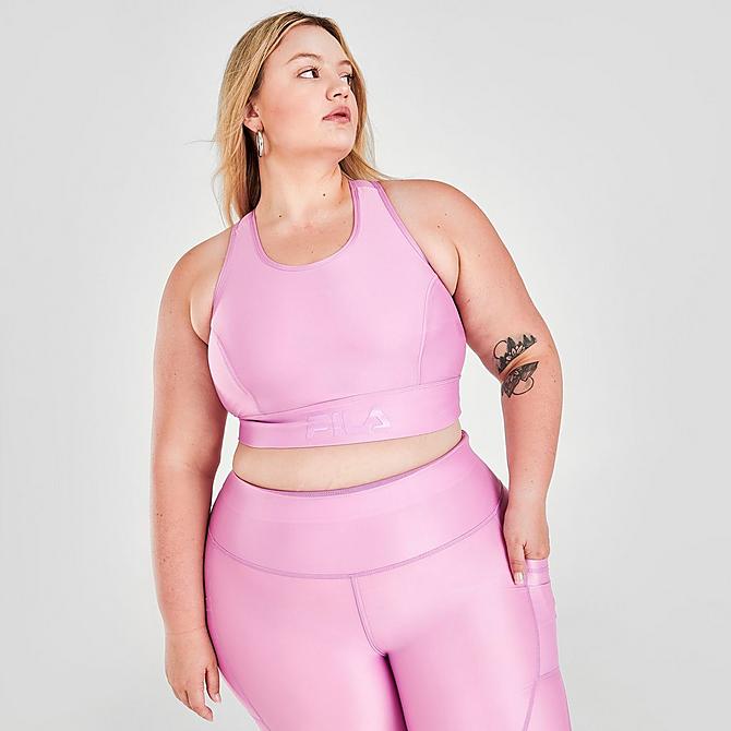 Back Left view of Women's Fila Uplifting Sports Bra (Plus Size) in Orchid Click to zoom