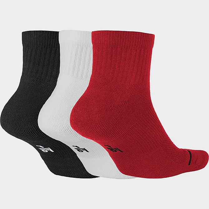 Back view of Jordan Everyday Max 3-Pack Ankle Socks in Red/White/Black Click to zoom