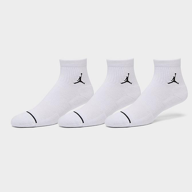 Front view of Jordan Everyday Max 3-Pack Ankle Socks in White/White/White Click to zoom