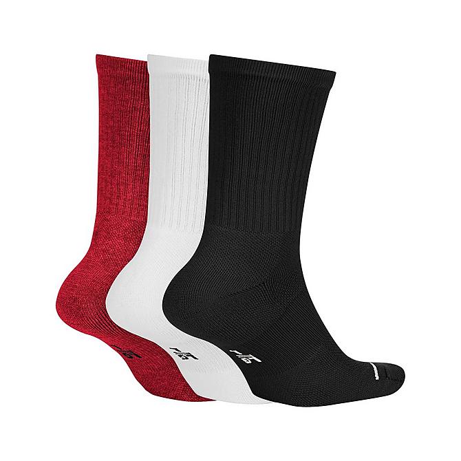Back view of Jordan Jumpman 3-Pack Crew Socks in Black/White/Gym Red Click to zoom