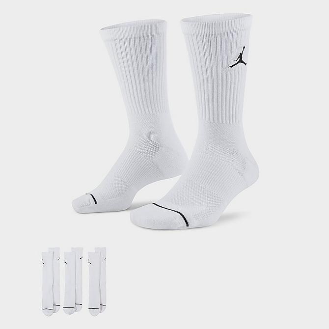 Alternate view of Jordan Jumpman 3-Pack Crew Socks in White/White/White Click to zoom