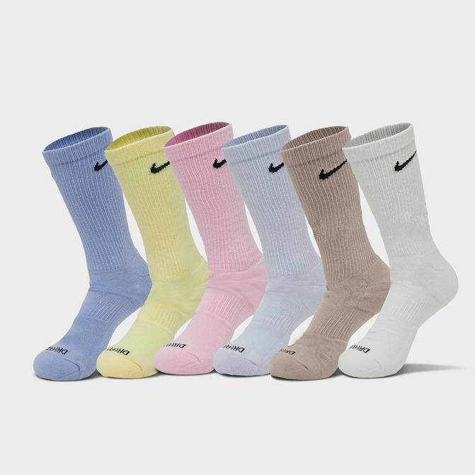 Nike WOMEN'S Everyday Plus Cushioned Crew Socks 3 OR 6 Pack WHITE SX6897