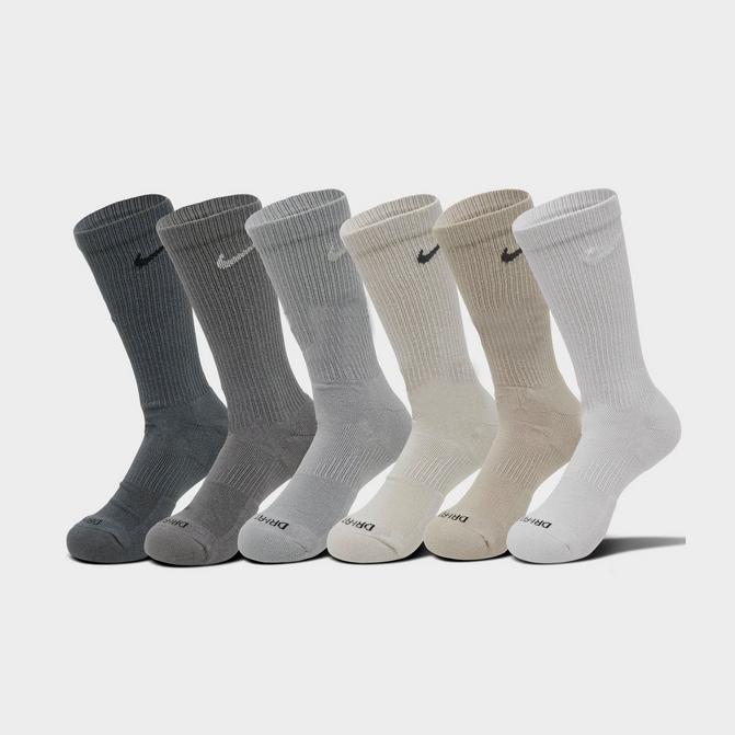Nike Men's Everyday Plus Cushioned Training Crew Socks (6 Pairs) in Black, Size: Large | SX6897-010