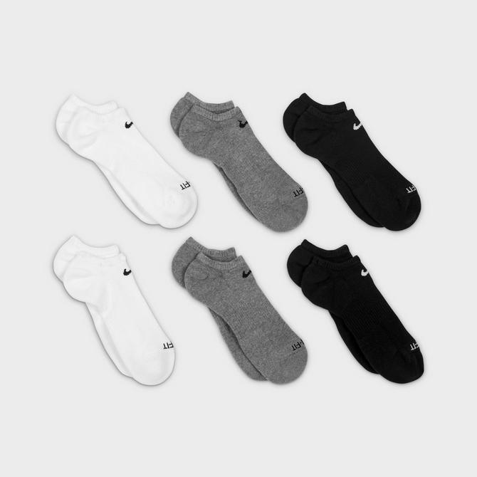 Nike Everyday Plus 6 Pack Ankle Socks - Black - Large