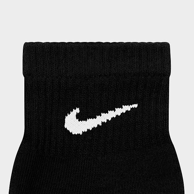 Alternate view of Nike Everyday Plus Cushioned 6-Pack Quarter Training Socks in Black/White Click to zoom