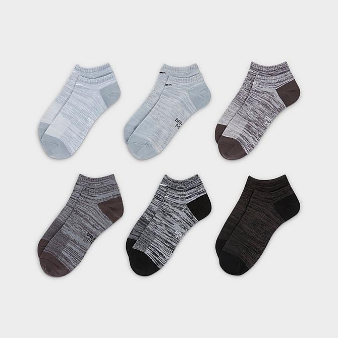 Alternate view of Women's Nike Everyday Lightweight No-Show Training Socks (6-Pack) in Black/Grey/White Click to zoom