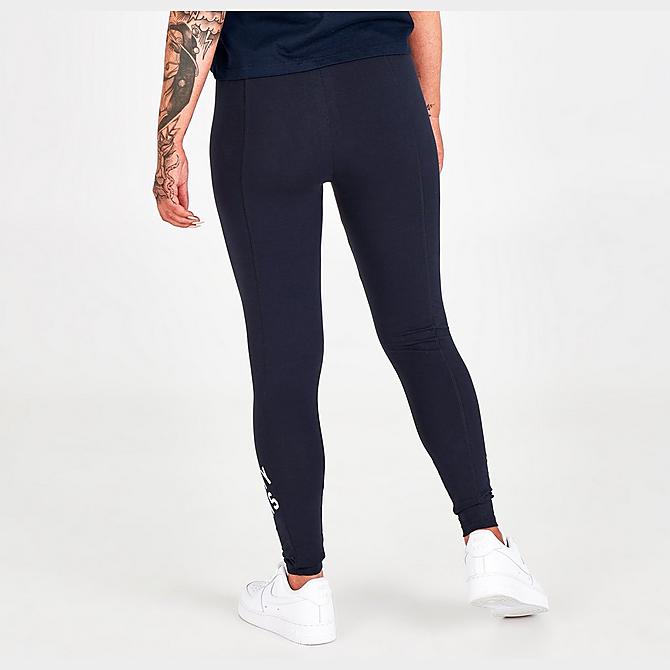 Back Right view of Women's Tommy Jeans Graphic Print Logo Leggings in Sky Captain Click to zoom