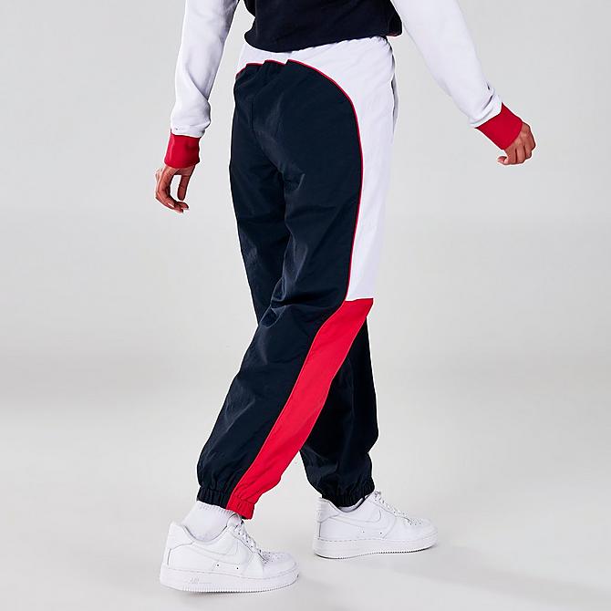 Back Left view of Women's Tommy Hilfiger Colorblock Track Pants in Navy/Red/White Click to zoom