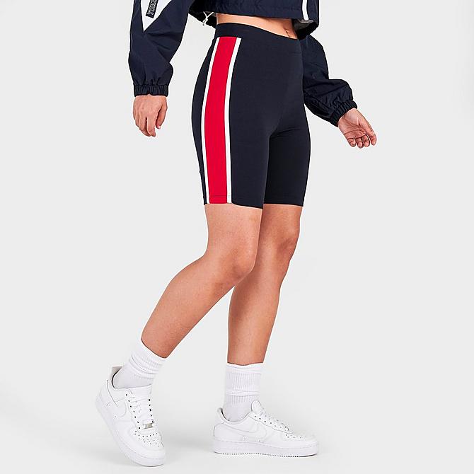 Back Left view of Women's Tommy Jeans Bike Shorts in Sky Captain Click to zoom