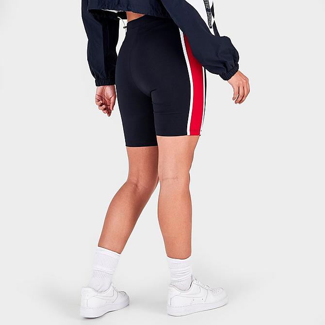 Back Right view of Women's Tommy Jeans Bike Shorts in Sky Captain Click to zoom