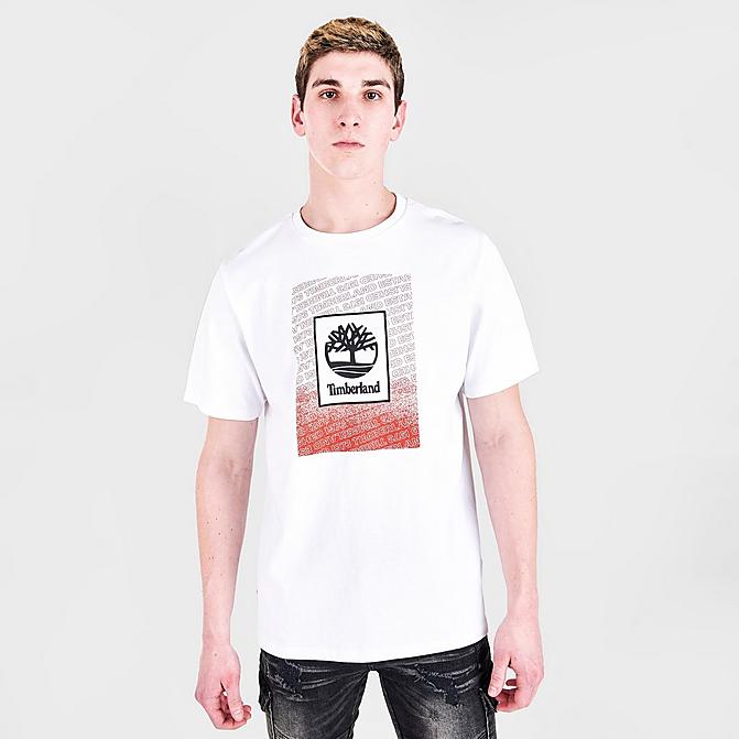 Front view of Men's Timberland Outdoor Archive Short-Sleeve T-Shirt in White Click to zoom