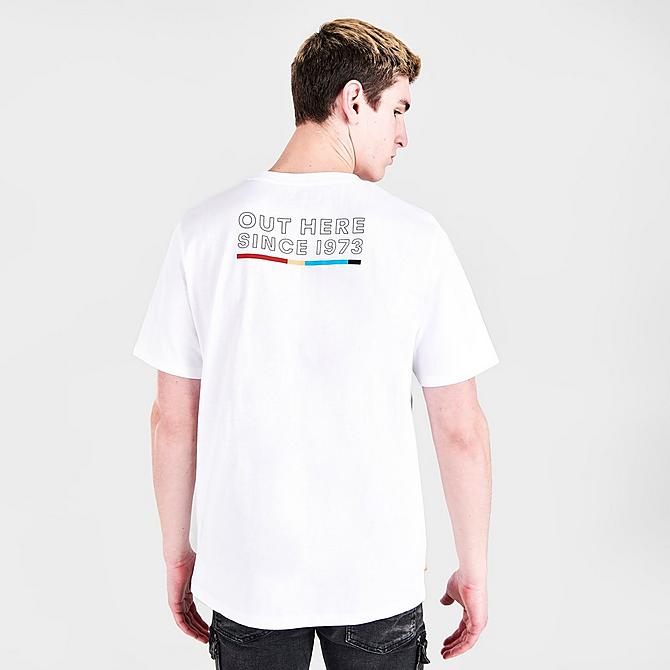 Back Right view of Men's Timberland Outdoor Archive Short-Sleeve T-Shirt in White Click to zoom
