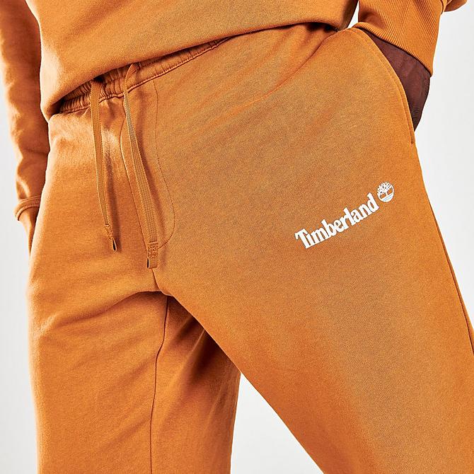 On Model 5 view of Timberland Established 1973 Jogger Pants in Wheat Click to zoom