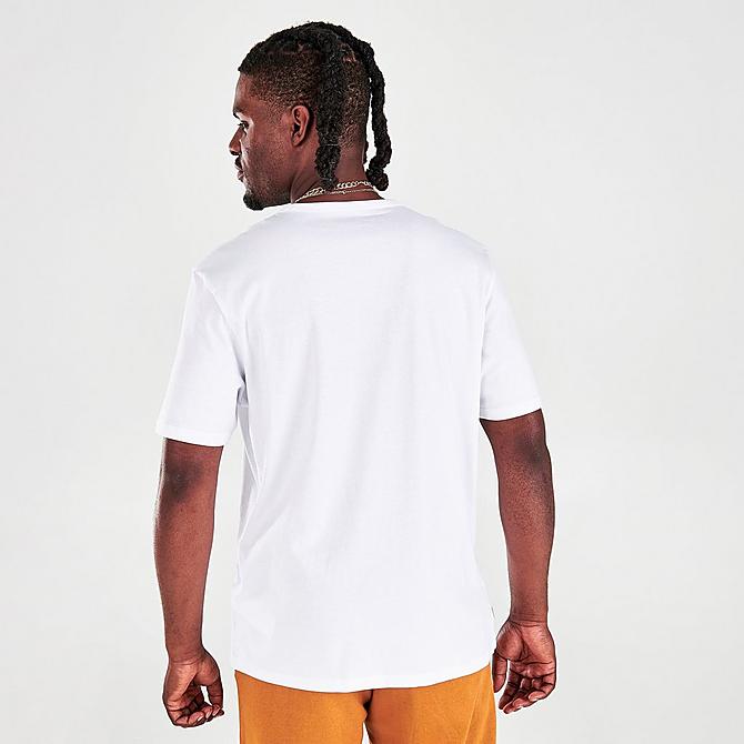 Back Right view of Men's Timberland Established 1973 T-Shirt in Wheat Boot-White Click to zoom