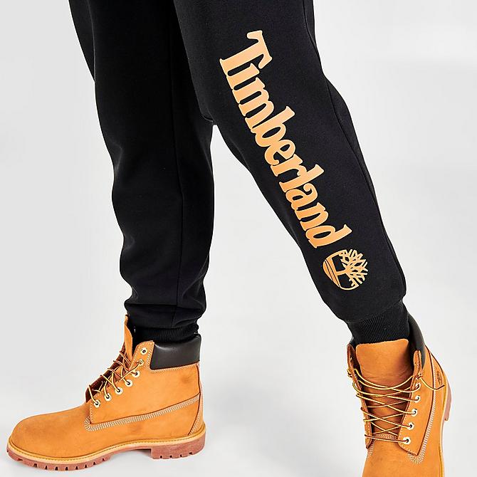 On Model 6 view of Timberland Core Logo Jogger Pants in Black Click to zoom