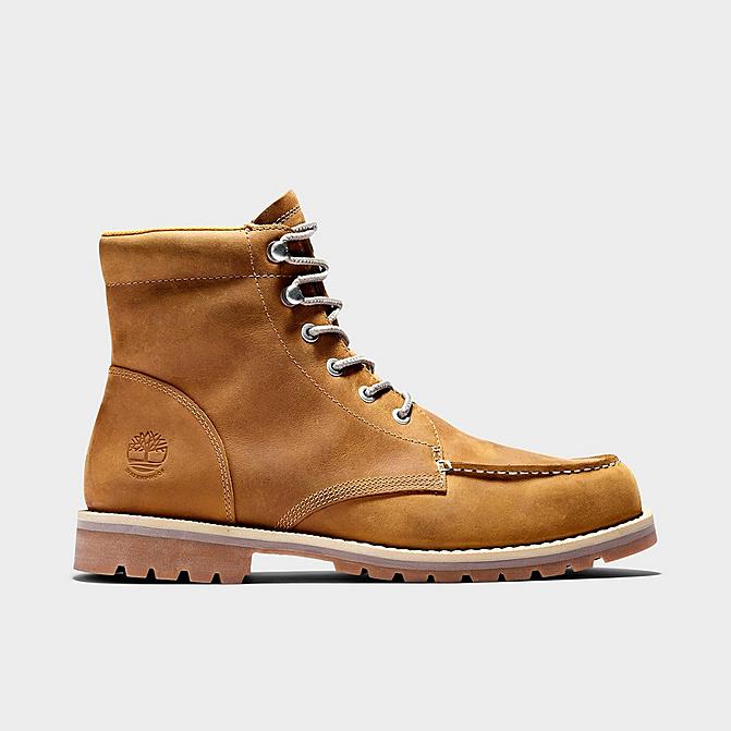 Right view of Men's Timberland Redwood Falls Waterproof Moc-Toe Boots in Wheat Full Grain Click to zoom