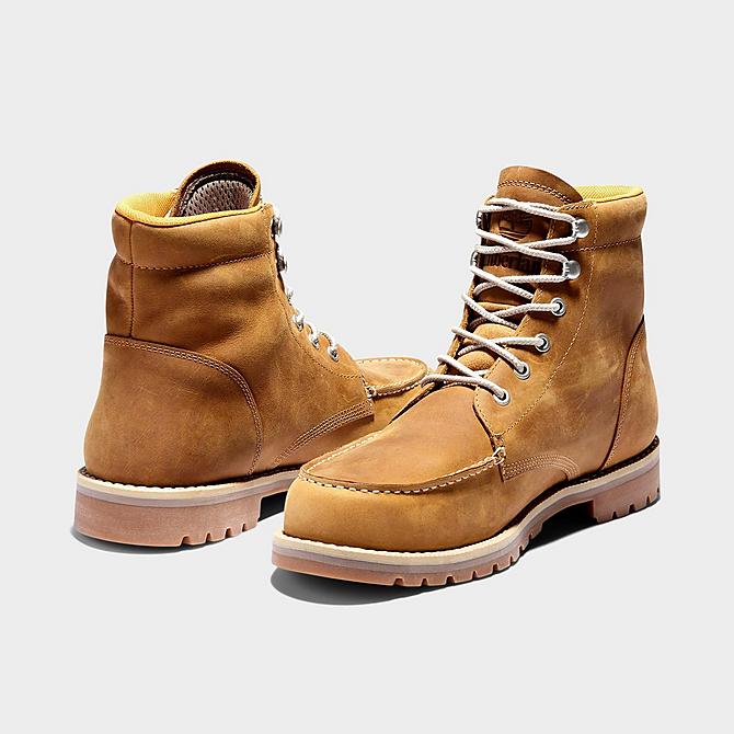 Left view of Men's Timberland Redwood Falls Waterproof Moc-Toe Boots in Wheat Full Grain Click to zoom