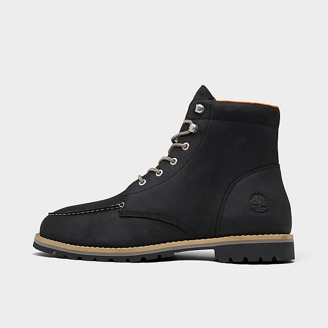 Right view of Men's Timberland Redwood Falls Waterproof Moc-Toe Boots in Black Full Grain Click to zoom