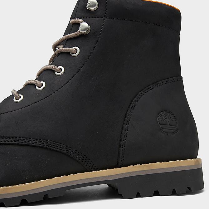 Front view of Men's Timberland Redwood Falls Waterproof Moc-Toe Boots in Black Full Grain Click to zoom