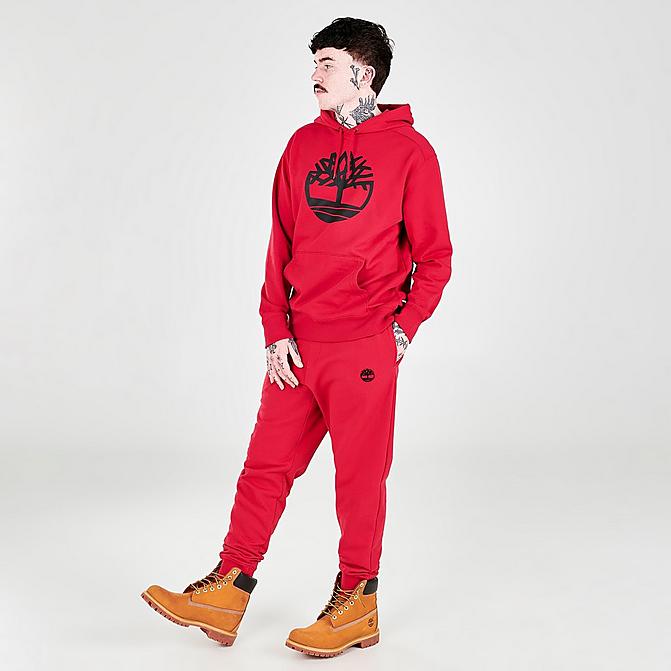 Front view of Men's Timberland Core Logo Tree Jogger Pants in Scarlet Sage Click to zoom