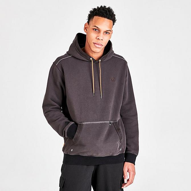 Front view of Men's Timberland Super Boot Hoodie in Chocolate Brown Click to zoom