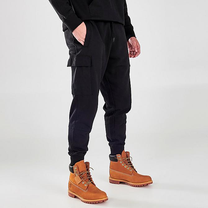 Back Left view of Men's Timberland Cargo Jogger Pants in TNF Black Click to zoom