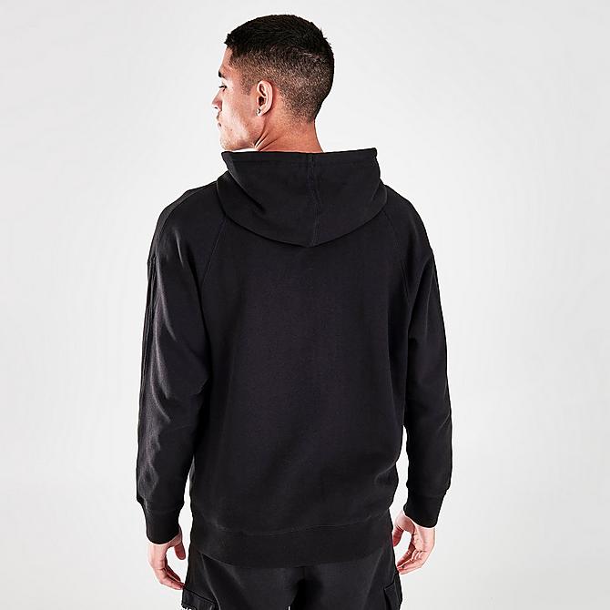Back Right view of Men's Timberland Cargo Pullover Hoodie in Black Click to zoom