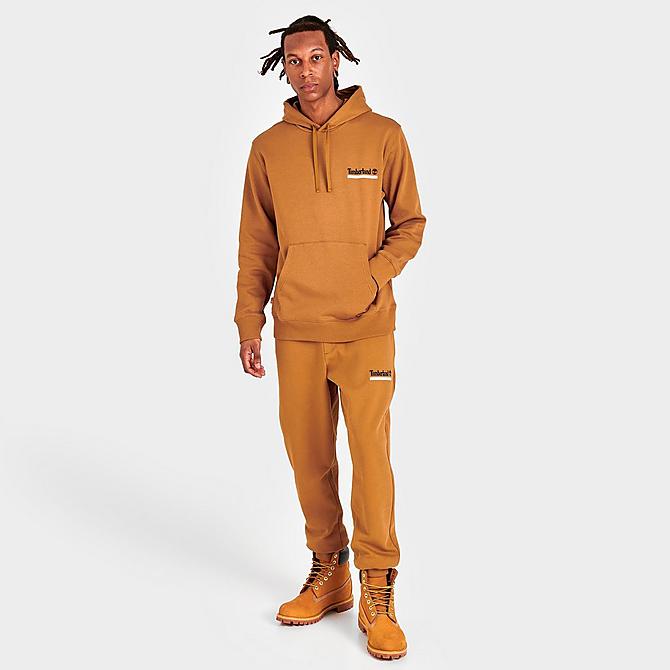 Front Three Quarter view of Men's Timberland Established 1973 Hoodie in Wheat Click to zoom