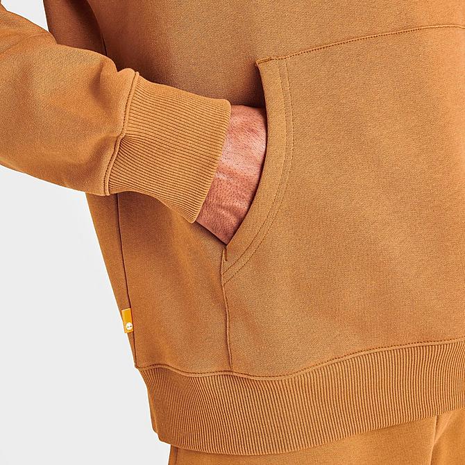 On Model 6 view of Men's Timberland Established 1973 Hoodie in Wheat Click to zoom