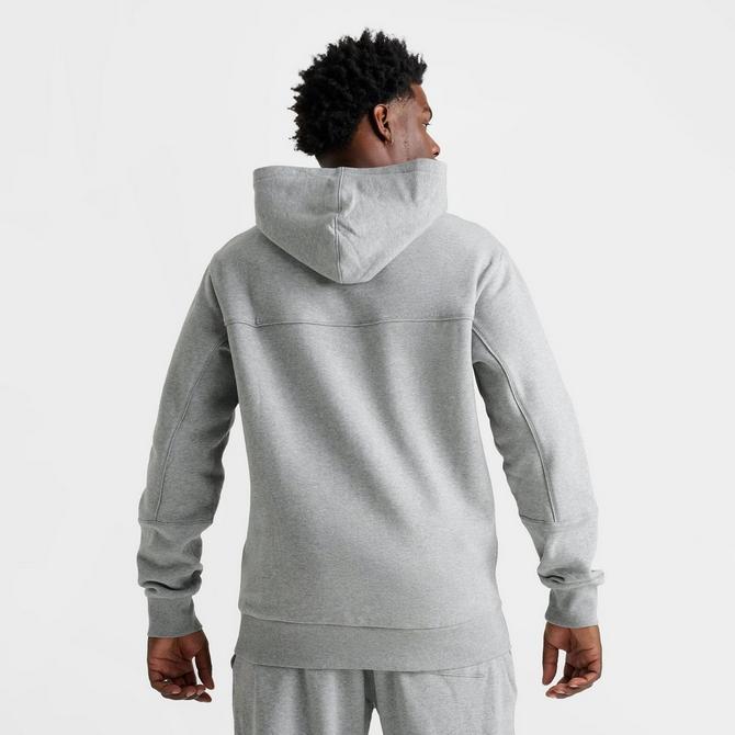 [angle] view of Men's Timberland Embroidered Logo Pullover Hoodie in Grey Click to zoom