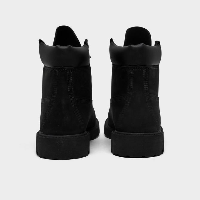 Left view of Big Kids' Timberland 6 Inch Premium Waterproof Boots in Black Click to zoom