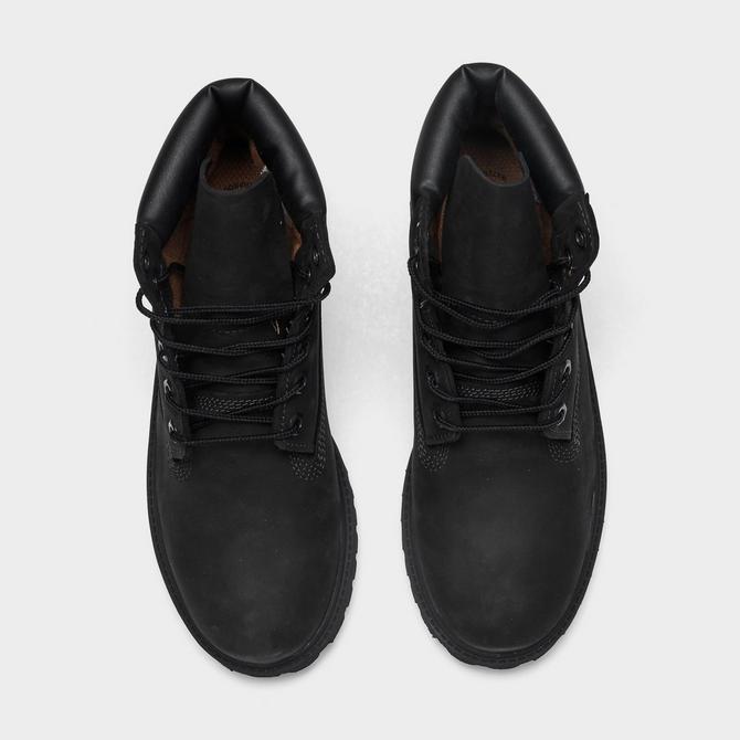 Back view of Big Kids' Timberland 6 Inch Premium Waterproof Boots in Black Click to zoom
