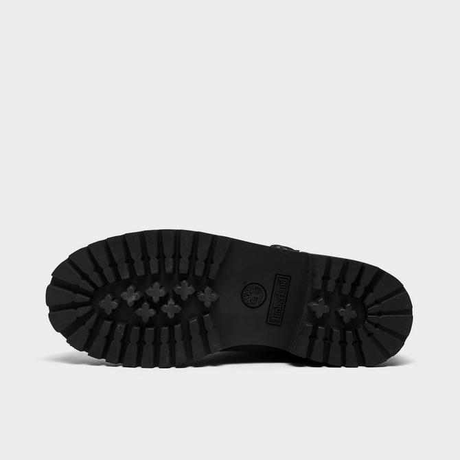 Bottom view of Big Kids' Timberland 6 Inch Premium Waterproof Boots in Black Click to zoom