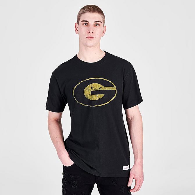 Front view of Men's Mitchell & Ness Legendary Slub Grambling State University Short-Sleeve T-Shirt in Black Click to zoom