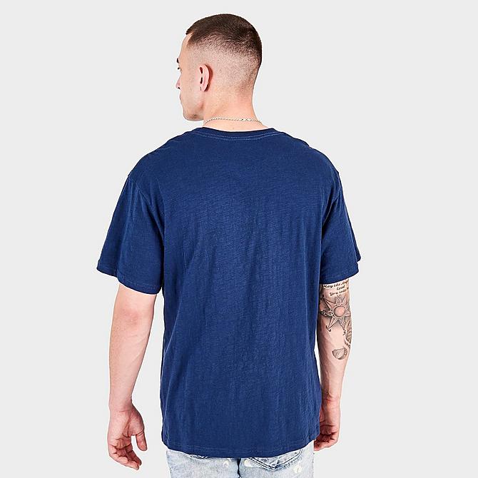 Back Right view of Men's Mitchell & Ness Howard Bison College Logo T-Shirt in Blue Click to zoom