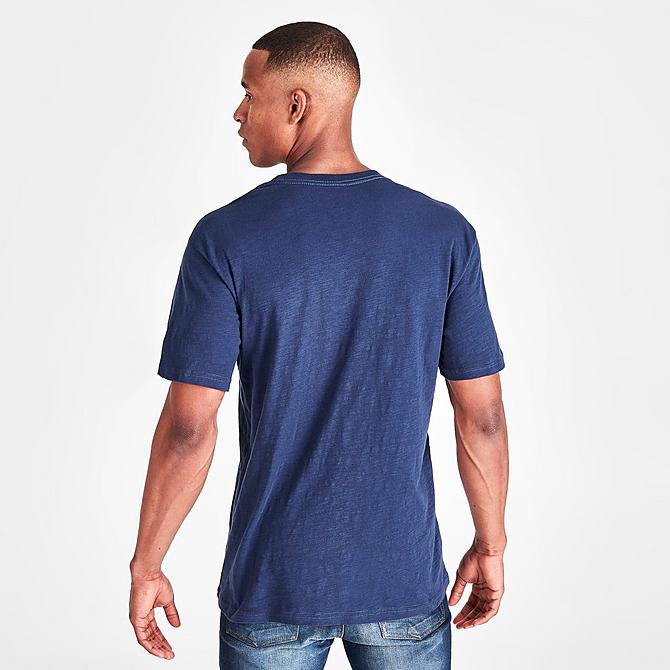 Back Right view of Men's Mitchell & Ness Legendary Slub Jackson State University Short-Sleeve T-Shirt in Blue Click to zoom