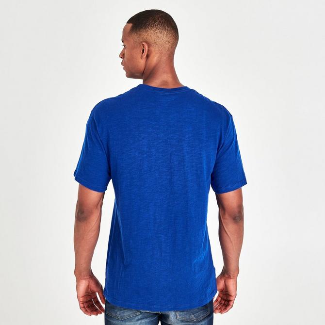 Back Right view of Men's Mitchell & Ness NC A&T Aggies College Big Logo T-Shirt in Navy Click to zoom