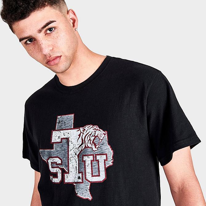On Model 5 view of Men's Mitchell & Ness Legendary Slub Texas Southern University Short-Sleeve T-Shirt in Black Click to zoom