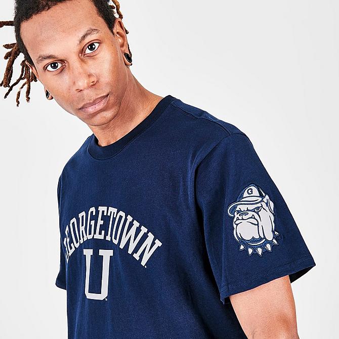 Back Right view of Men's Mitchell & Ness Georgetown Hoyas College Champs T-Shirt in Navy Click to zoom